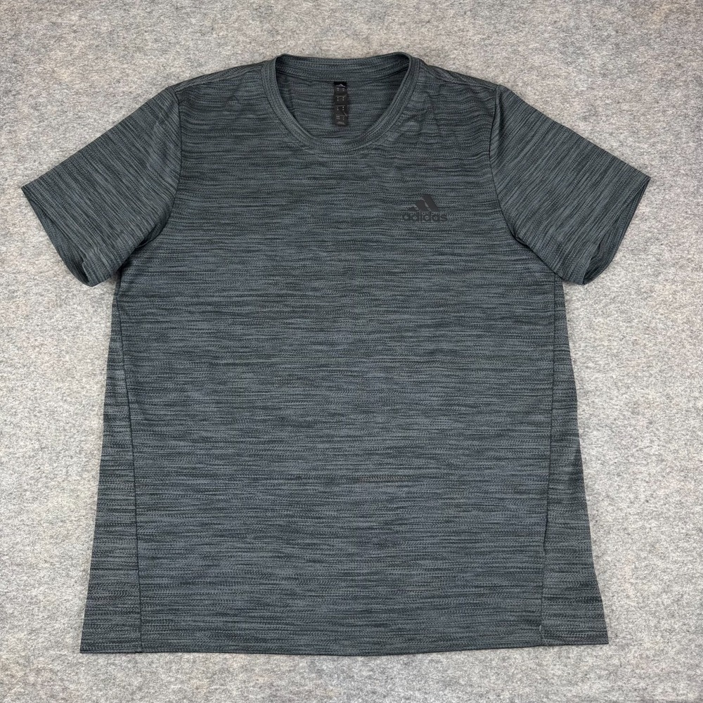 Adidas Aeroready Axis Tech Tee T-Shirt Polyester Gray Mens Medium M